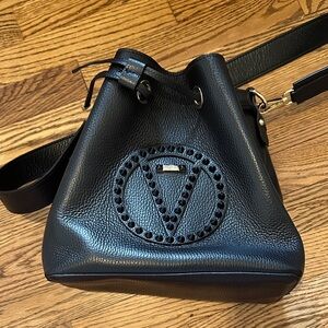 Valentino Black Leather Bucket Bag